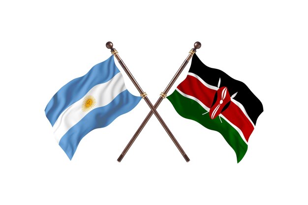 Argentinië versus Kenia twee landen vlaggen achtergrond