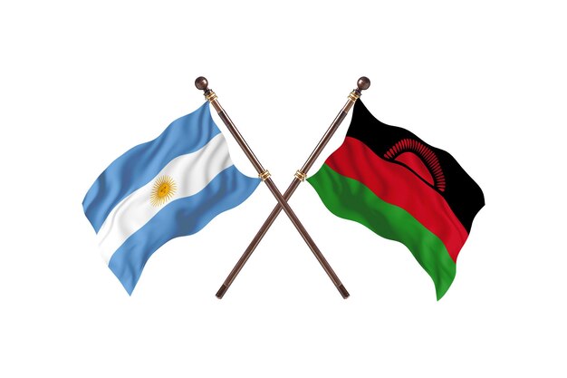 Argentinië versus Malawi twee landen vlaggen achtergrond