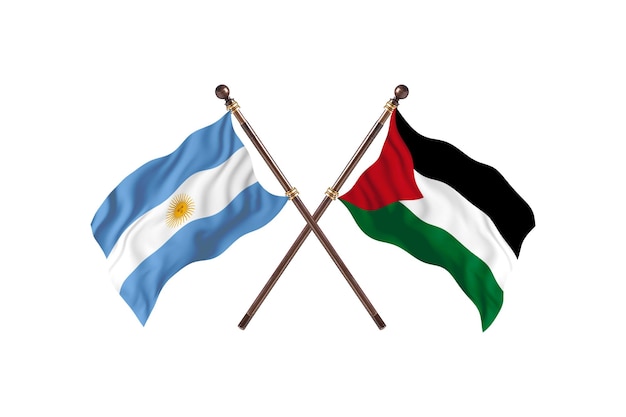 Argentinië versus Palestijnse twee landen vlaggen achtergrond