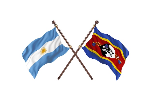 Argentinië versus Swaziland twee landen vlaggen achtergrond