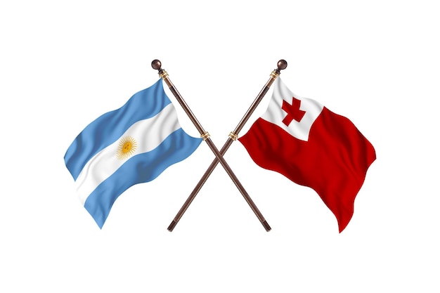 Argentinië versus Tonga twee landen vlaggen achtergrond