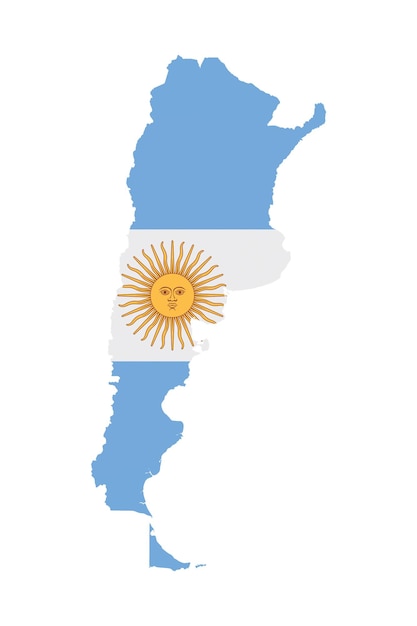 Argentinië vlag kaart land overzicht met nationale vlag