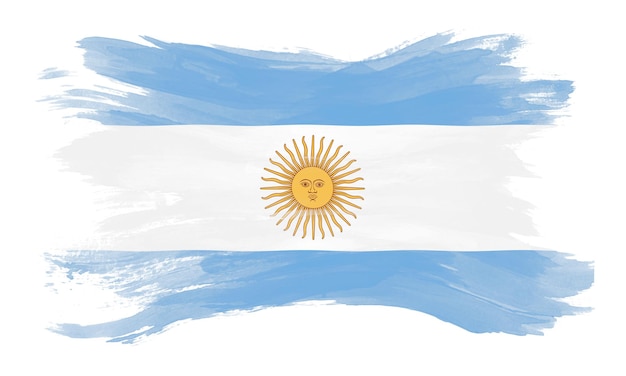 Argentinië vlag penseelstreek, nationale vlag op witte achtergrond