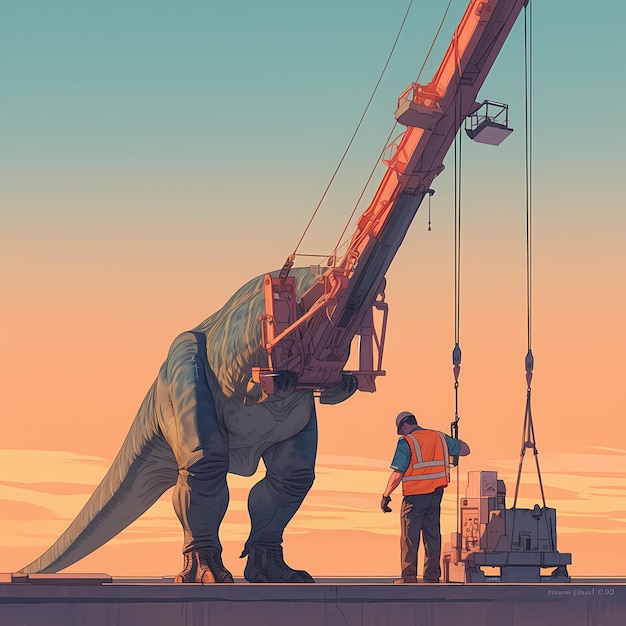 An Argentinosaurus in an Industrial Setting