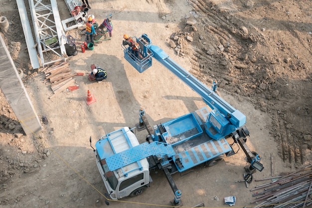 arial view construction site