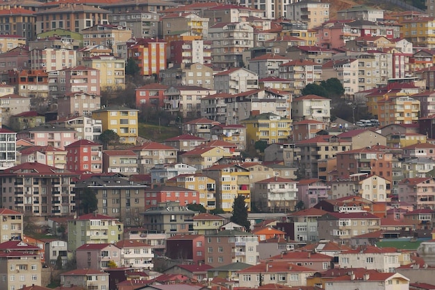 Arial View van Istanbul Asian Side Urban bouwstenen