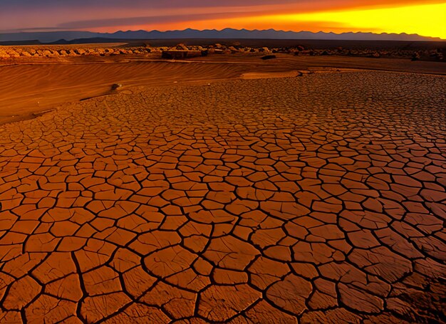 Photo arid clay soil sun desert global worming concept cracked scorched earth soil drought desert landscap