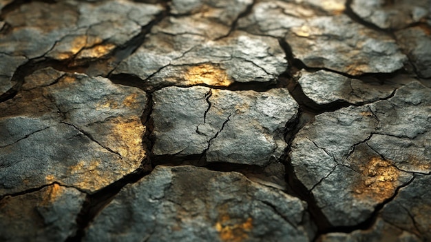 荒れ果てた砂漠の地面の質感は 深い裂け目と風化した表面のパターンを持っています