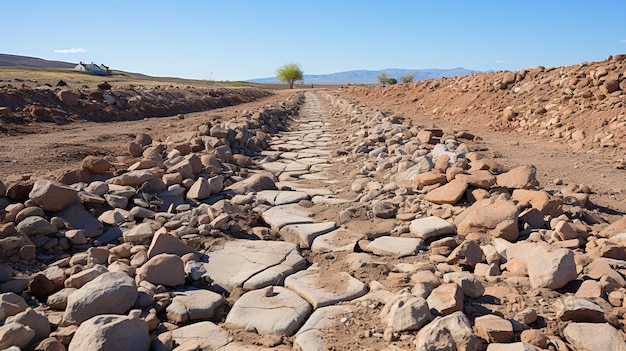 Arid landschap tijdens de droogte