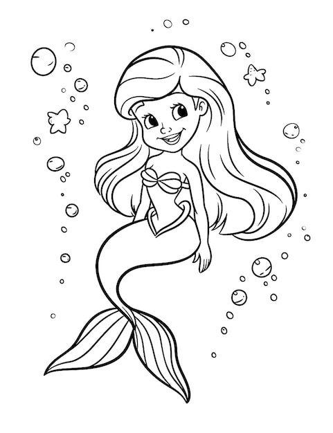 Photo ariel the mermaid coloring pages