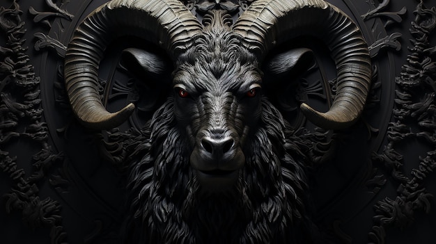 Foto ariete, segno zodiacale, cosmo, illustrazione realistica, animale generato.