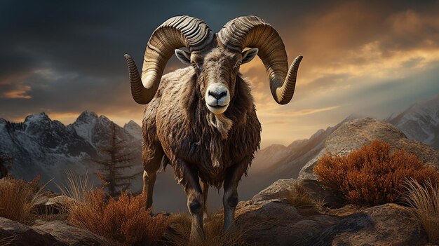 Photo aries aries sign zodiac cosmos realistic illustration animal ai generated