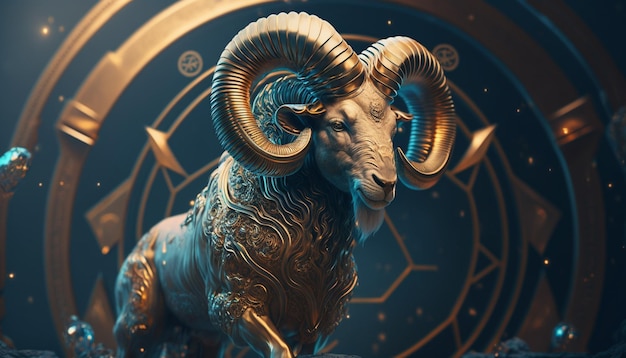 Aries zodiac sign in fantasy style