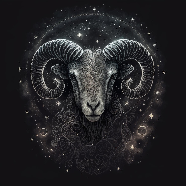 Premium Photo Aries zodiac sign wallpaper square dark