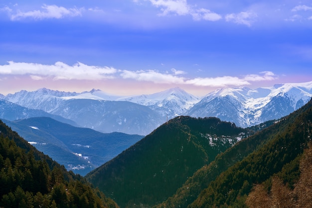 Arinsal mountains in Andorra Pyrenees