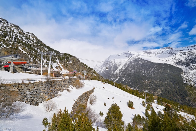 Arinsal ski resort in Andorra Pyrenees