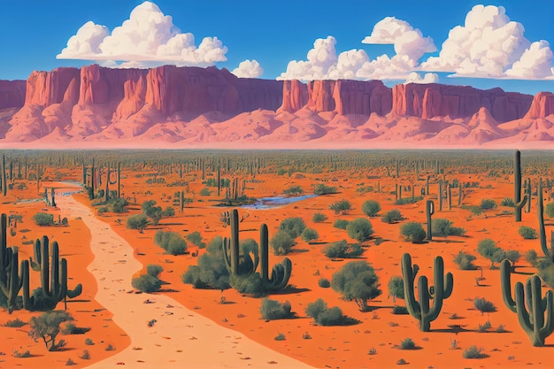 Arizona cartoon landscape illustration