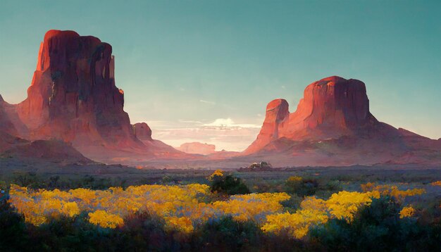 Arizona Grand Canyon met bloemenvelden