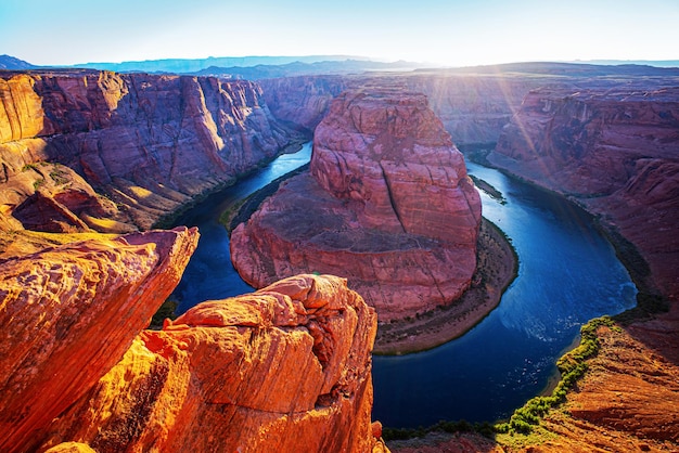 Arizona hoefijzerbocht van colorado rivier in grand canyon