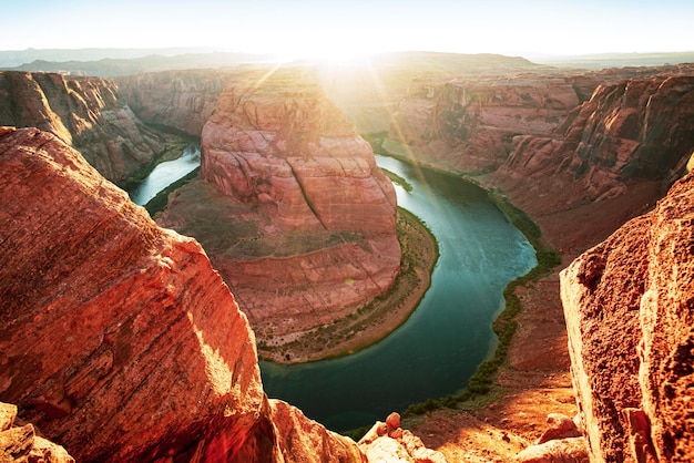 Arizona Horseshoe Bend van de rivier in Grand Canyon.