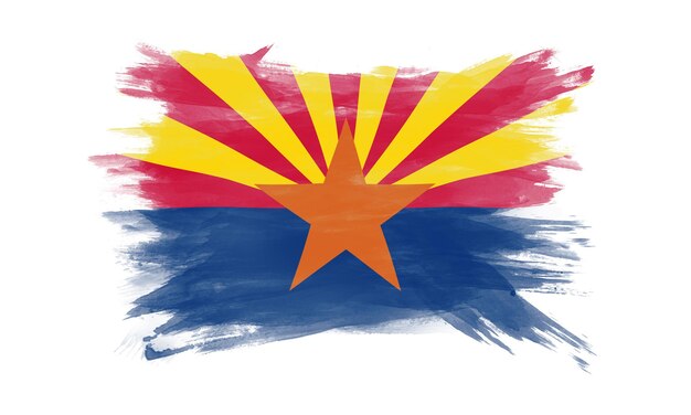 Arizona state flag brush stroke, Arizona flag background