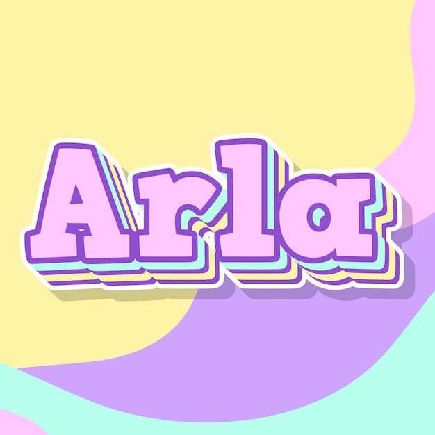 Photo arla typography 3d design cute text word cool background photo jpg