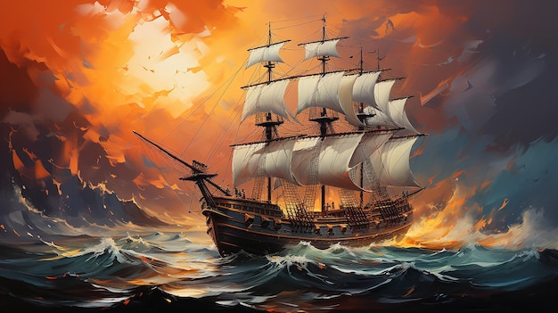 Armada Invencible 歴史的フル HD アクリル絵画