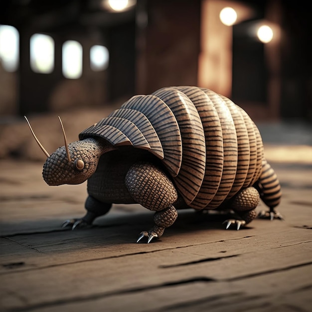 Armadillo walking nature wild wildlife animal Generative AI