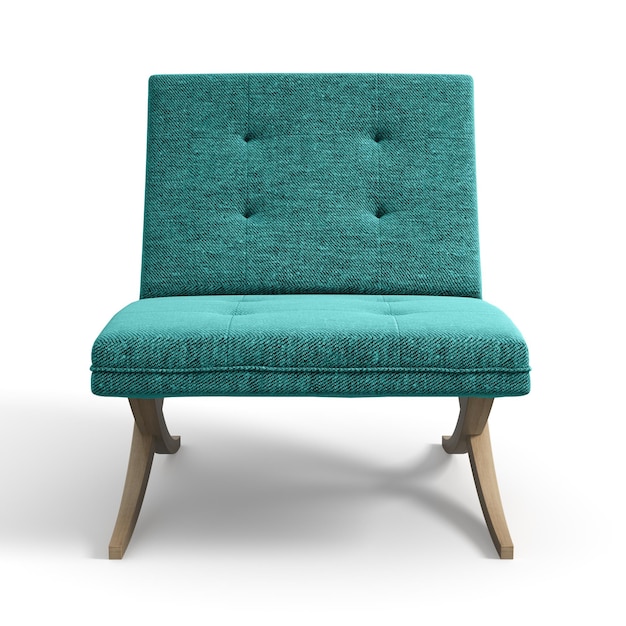 Armchair isolated white background 3D rendering