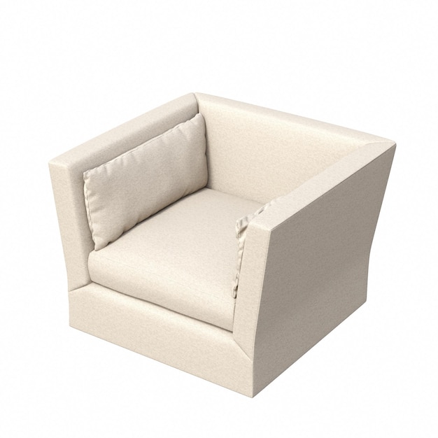 armchair isolated on white background, interior furniture, , 3D illustration, cg render