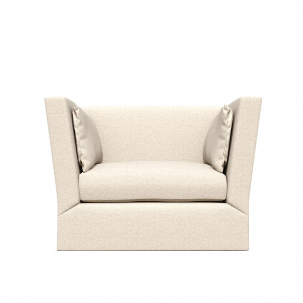 armchair isolated on white background, interior furniture, , 3D illustration, cg render