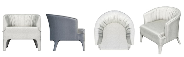 白い背景、インテリア家具、3 D イラスト、cg のレンダリングに分離された肘掛け椅子