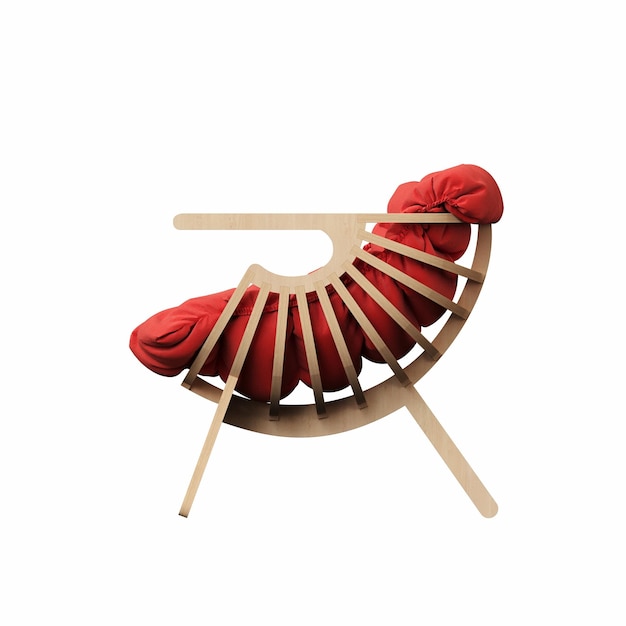 색 바탕에 고립 된 의자 인테리어 가구 3D 일러스트레이션 cg 렌더