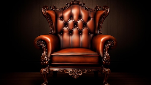 armchair and leather background