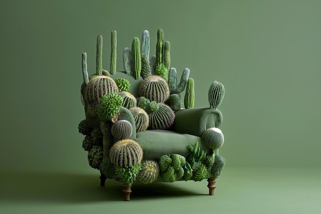 Кресло, сделанное из кактусов Неудобная ситуация Геморроидная концепция Вы не приветствуетесь Кожа кактуса устойчивая веганская альтернатива животной коже Зеленая эко-жизнь без жестокости