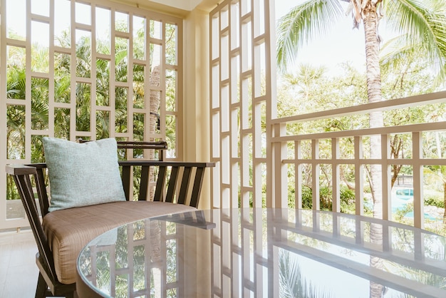 Photo armchair with pillow at the terrace