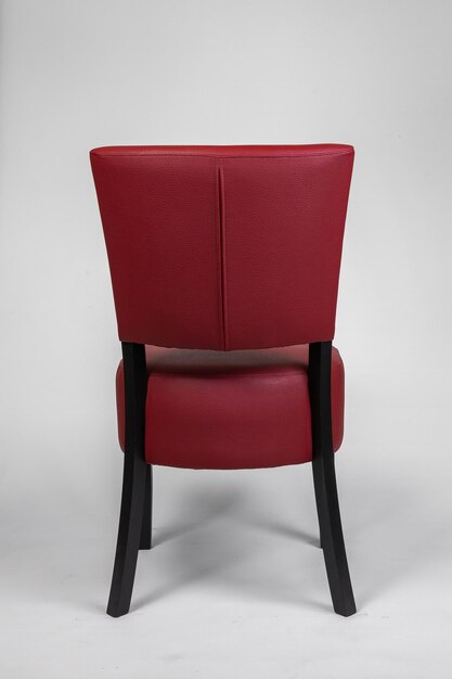 Armchairs with a red leather seat