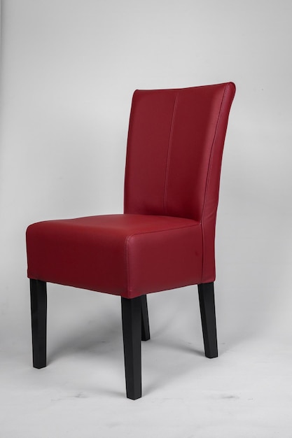 Armchairs with a red leather seat