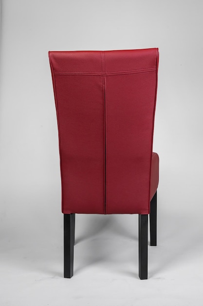 Armchairs with a red leather seat