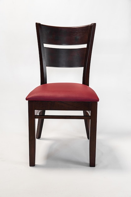 Armchairs with a red leather seat