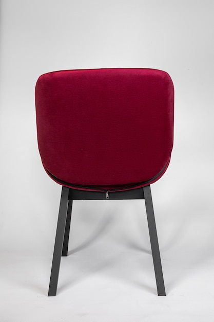 Armchairs with a red leather seat