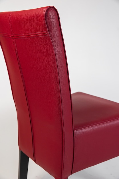 Armchairs with a red leather seat