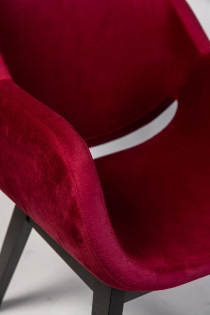 Armchairs with a red leather seat