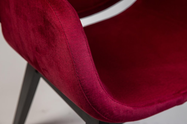 Armchairs with a red leather seat