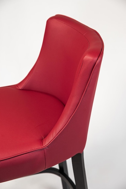 Armchairs with a red leather seat