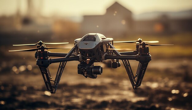 Armed drones ready for attack technological drone photography