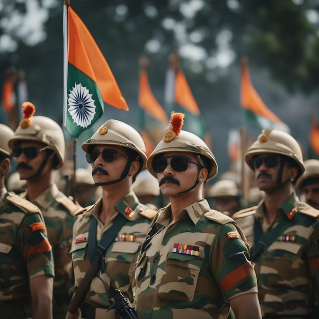 사진 발의 날 인도 벽지와 함께 군대