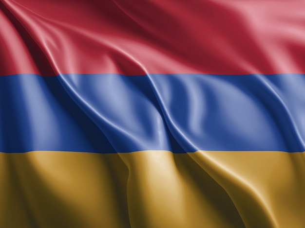 Флаг Армении развевается и развевается