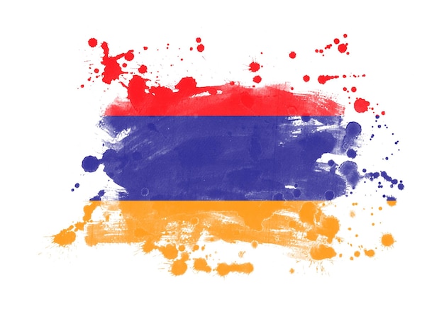 Armenia flag grunge painted background