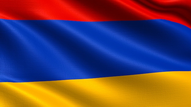 Armenia flag, with waving fabric texture